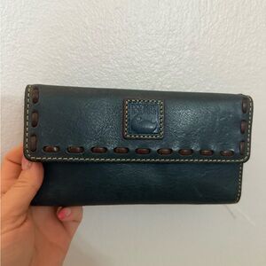 SOLD -Dooney & Bourke denim leather wallet